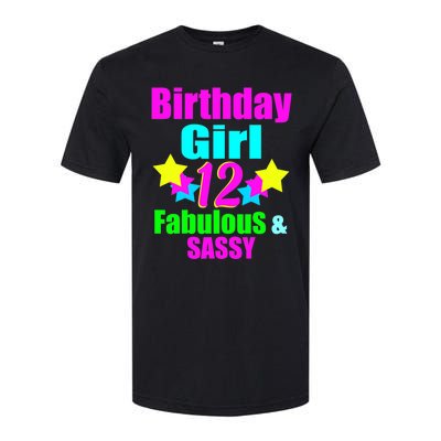 12 Year Old Girl Birthday Party Neon Bday Party Softstyle CVC T-Shirt