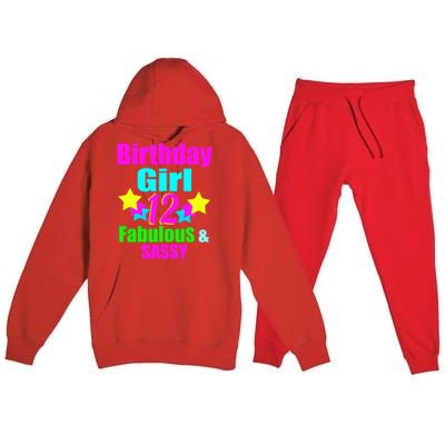 12 Year Old Girl Birthday Party Neon Bday Party Premium Hooded Sweatsuit Set