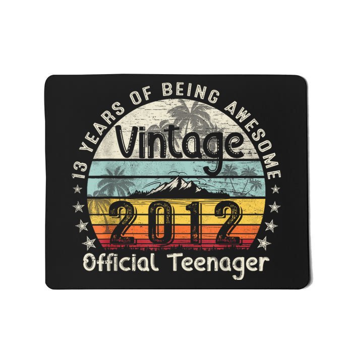 13 Yr Old Gifts Vintage 2012 Teenager 13th Birthday Mousepad