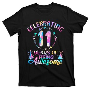 11 Years Of Being Awesome 11 Years Old 11th Birthday Tie Dye T-Shirt