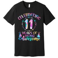 11 Years Of Being Awesome 11 Years Old 11th Birthday Tie Dye Premium T-Shirt