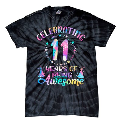 11 Years Of Being Awesome 11 Years Old 11th Birthday Tie Dye Tie-Dye T-Shirt