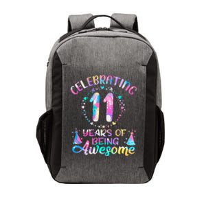 11 Years Of Being Awesome 11 Years Old 11th Birthday Tie Dye Vector Backpack