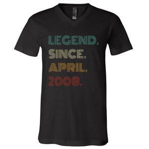 16 Years Old Legend Since April 2008 16th V-Neck T-Shirt