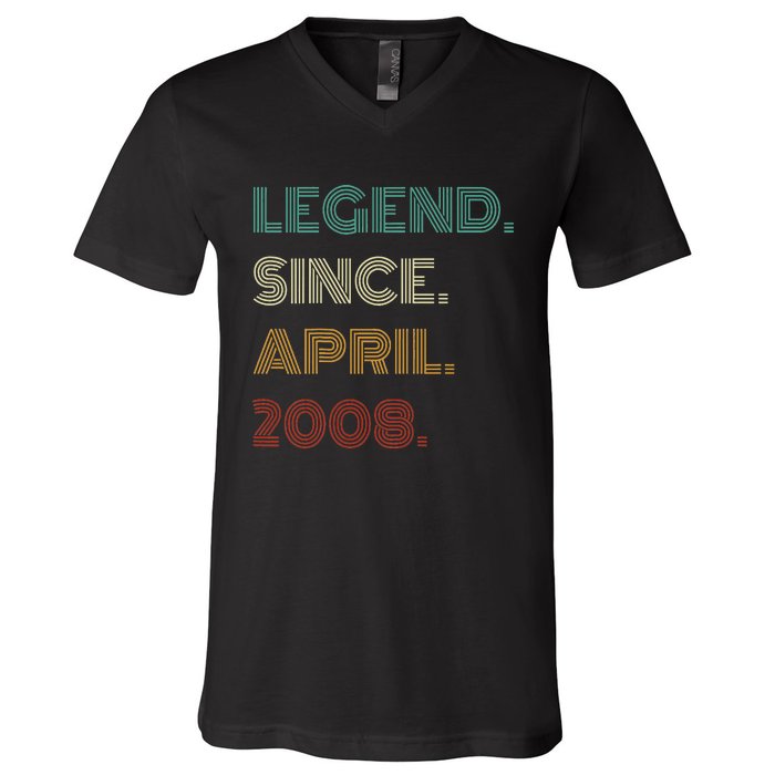 16 Years Old Legend Since April 2008 16th V-Neck T-Shirt