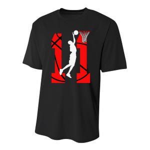 11 Years Old 11th Birthday Basketball Lovers Youth Performance Sprint T-Shirt