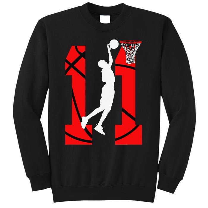 11 Years Old 11th Birthday Basketball Lovers Tall Sweatshirt