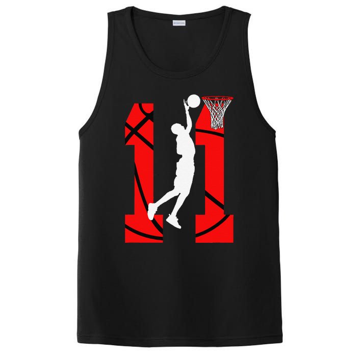 11 Years Old 11th Birthday Basketball Lovers PosiCharge Competitor Tank