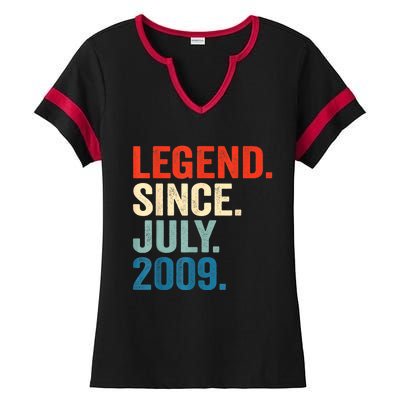 13 Years Old Gifts Legend Since July 2009 13th Birthday Boy Ladies Halftime Notch Neck Tee