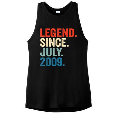 13 Years Old Gifts Legend Since July 2009 13th Birthday Boy Ladies PosiCharge Tri-Blend Wicking Tank