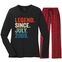 13 Years Old Gifts Legend Since July 2009 13th Birthday Boy Women's Long Sleeve Flannel Pajama Set 