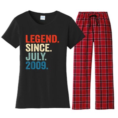 13 Years Old Gifts Legend Since July 2009 13th Birthday Boy Women's Flannel Pajama Set