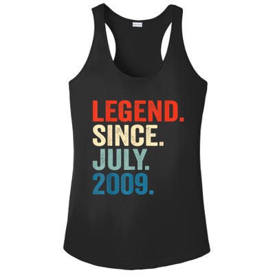 13 Years Old Gifts Legend Since July 2009 13th Birthday Boy Ladies PosiCharge Competitor Racerback Tank