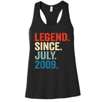 13 Years Old Gifts Legend Since July 2009 13th Birthday Boy Women's Racerback Tank