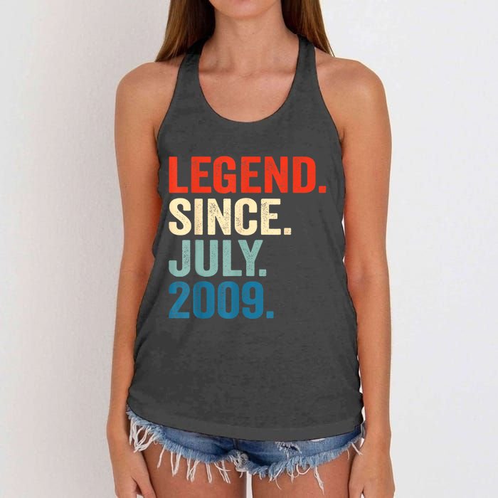 13 Years Old Gifts Legend Since July 2009 13th Birthday Boy Women's Knotted Racerback Tank