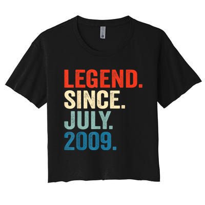 13 Years Old Gifts Legend Since July 2009 13th Birthday Boy Women's Crop Top Tee