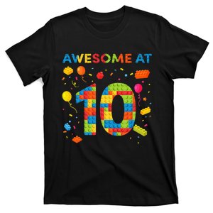 10 Year Old Building Blocks Birthday 10 T-Shirt