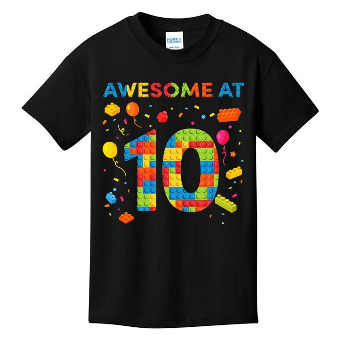 10 Year Old Building Blocks Birthday 10 Kids T-Shirt