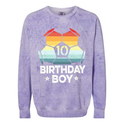 10 Year Old Soccer Player Gifts 10th Birthday Boy Tenth Bday Colorblast Crewneck Sweatshirt