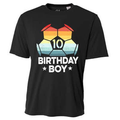 10 Year Old Soccer Player Gifts 10th Birthday Boy Tenth Bday Cooling Performance Crew T-Shirt