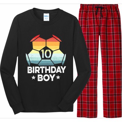 10 Year Old Soccer Player Gifts 10th Birthday Boy Tenth Bday Long Sleeve Pajama Set