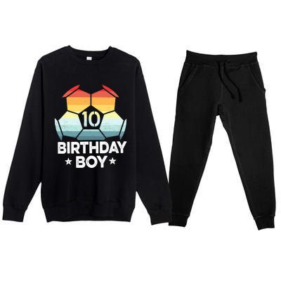 10 Year Old Soccer Player Gifts 10th Birthday Boy Tenth Bday Premium Crewneck Sweatsuit Set