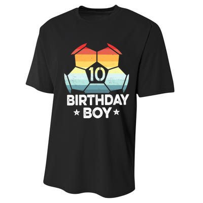 10 Year Old Soccer Player Gifts 10th Birthday Boy Tenth Bday Performance Sprint T-Shirt