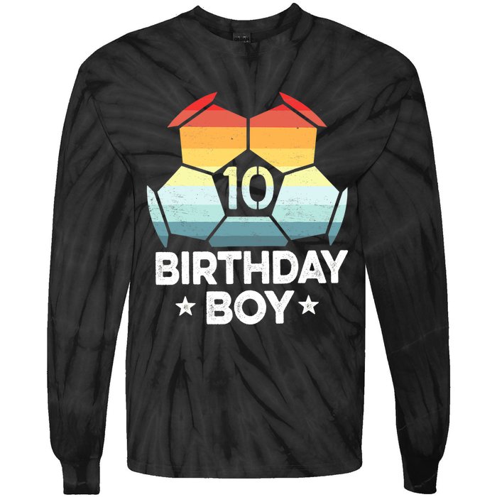 10 Year Old Soccer Player Gifts 10th Birthday Boy Tenth Bday Tie-Dye Long Sleeve Shirt