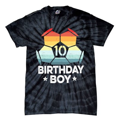 10 Year Old Soccer Player Gifts 10th Birthday Boy Tenth Bday Tie-Dye T-Shirt