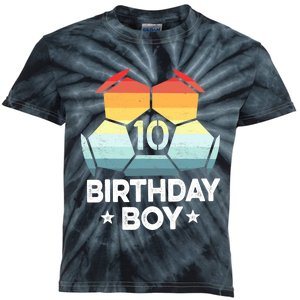 10 Year Old Soccer Player Gifts 10th Birthday Boy Tenth Bday Kids Tie-Dye T-Shirt