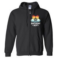 10 Year Old Soccer Player Gifts 10th Birthday Boy Tenth Bday Full Zip Hoodie