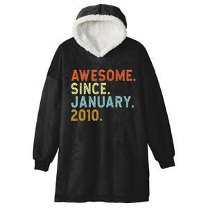 13 Years Old Awesome Since January 2010 13th 13 Birthday Hooded Wearable Blanket