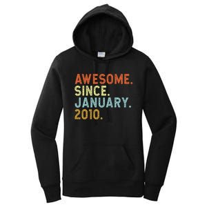 13 Years Old Awesome Since January 2010 13th 13 Birthday Women's Pullover Hoodie