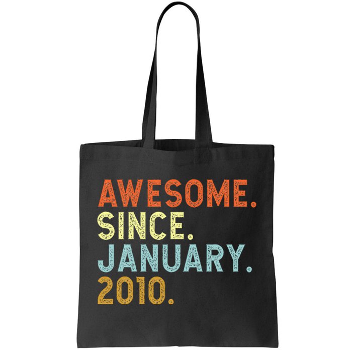 13 Years Old Awesome Since January 2010 13th 13 Birthday Tote Bag