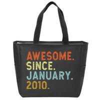 13 Years Old Awesome Since January 2010 13th 13 Birthday Zip Tote Bag