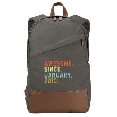 13 Years Old Awesome Since January 2010 13th 13 Birthday Cotton Canvas Backpack