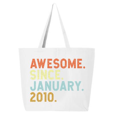 13 Years Old Awesome Since January 2010 13th 13 Birthday 25L Jumbo Tote