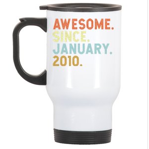 13 Years Old Awesome Since January 2010 13th 13 Birthday Stainless Steel Travel Mug