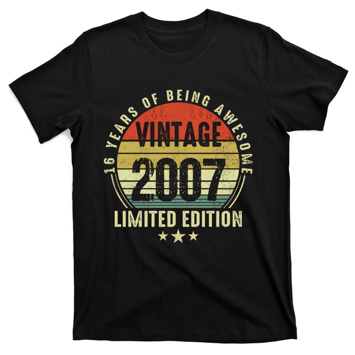 16 Years Of Being Awesome Vintage 2007 Limited Edition T-Shirt