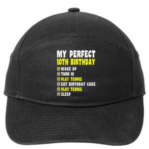 10 Years Old My Perfect 10th Birthday Tennis 10th Birthday 7-Panel Snapback Hat