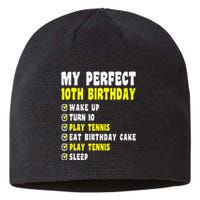 10 Years Old My Perfect 10th Birthday Tennis 10th Birthday Sustainable Beanie