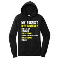 10 Years Old My Perfect 10th Birthday Tennis 10th Birthday Women's Pullover Hoodie