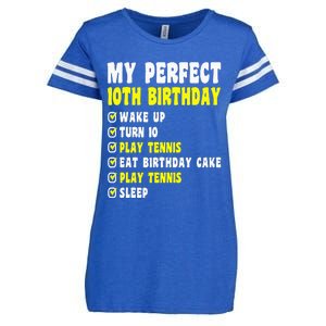 10 Years Old My Perfect 10th Birthday Tennis 10th Birthday Enza Ladies Jersey Football T-Shirt