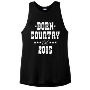 18 Year Old: Country Music Lover 2005 18th Birthday Ladies PosiCharge Tri-Blend Wicking Tank