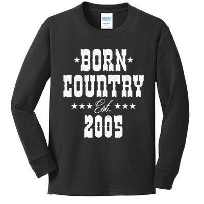 18 Year Old: Country Music Lover 2005 18th Birthday Kids Long Sleeve Shirt