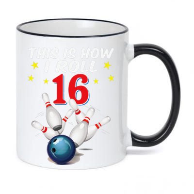 16 Years Old Bowling This Is How I Roll 16th Birthday 11oz Black Color Changing Mug