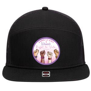 100 Years Right To Vote Centennial Xix 19th Amendment Suffragette Woman Voting 7 Panel Mesh Trucker Snapback Hat