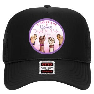 100 Years Right To Vote Centennial Xix 19th Amendment Suffragette Woman Voting High Crown Mesh Back Trucker Hat