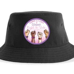 100 Years Right To Vote Centennial Xix 19th Amendment Suffragette Woman Voting Sustainable Bucket Hat