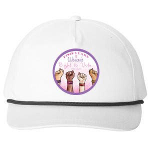 100 Years Right To Vote Centennial Xix 19th Amendment Suffragette Woman Voting Snapback Five-Panel Rope Hat